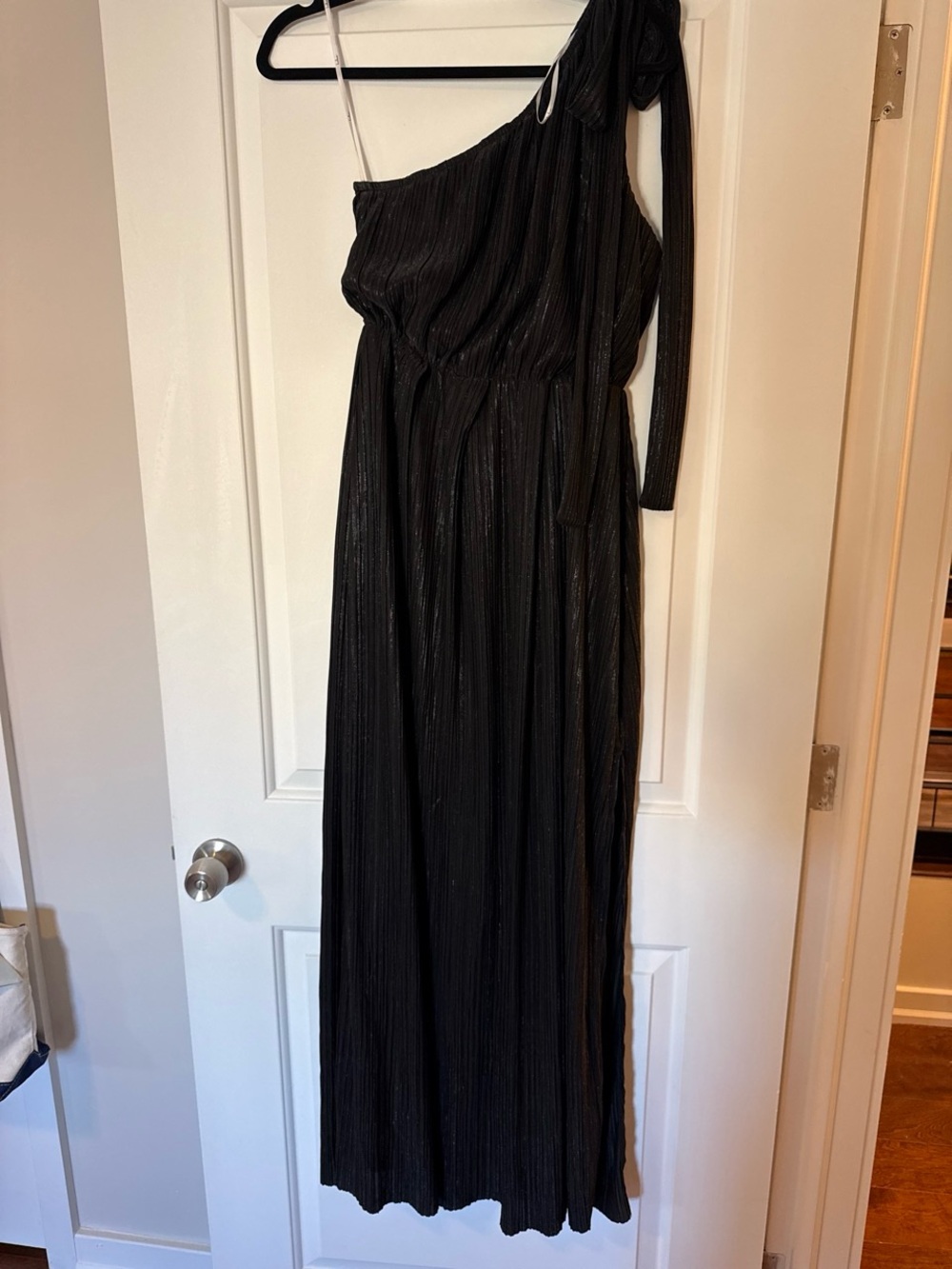 Lulus One-Shoulder Black Evening Maxi Dress